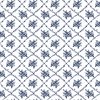 Benartex Classic Keepsakes in Blue Rose Trellis White/Navy