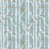 Blank Quilting Winter Whispers Tree Trunks with Birds and Squirrels Medium Blue