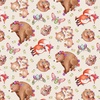 Studio E Fabric In The Thicket Tossed Woodland Animals Dark Pink