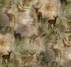 Hoffman Fabrics Forest Fawn Ferns and Deer Buckskin