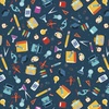 P&B Textiles Love Teach Inspire School Supplies Dark Blue