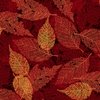 P&B Textiles Foliage Texture Leaves Orange Red