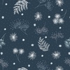 Lewis and Irene Fabrics The Secret Winter Garden Flannel Frosted Garden Dark Blue