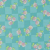 Moda On The Bright Side Fields Small Floral Blue Razz