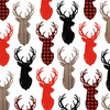 Studio E Fabrics Warm Winter Wishes Deer Head Allover Multi