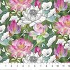 Northcott Water Lilies Floral with Toile Black/Multi