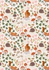 Lewis and Irene Fabrics Snuggle-up Season Flannel Squirrels and Hedgehogs on Cream