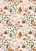 Lewis and Irene Fabrics Snuggle-up Season Flannel Squirrels and Hedgehogs on Cream
