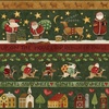 Riley Blake Designs Up on the Housetop Border Stripe Green