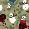 Maywood Studio Holly Jolly Flannel Snowmen Green