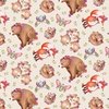 Studio E Fabric In The Thicket Tossed Woodland Animals Dark Pink