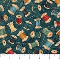 Northcott Stonehenge Stitchin Threads Teal/Multi
