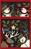 Maywood Studio Holly Jolly Flannel Snowman Panel Black