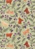 Lewis and Irene Fabrics Highlands Highland Cow and Thistle Soft Apple