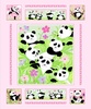 Susybee Panda Party Panel  Pink