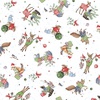 P&B Textiles Frost and Fable Tossed Forest Friends White