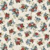 P&B Textiles Farmhouse Americana Tossed Flower Bunches Cream