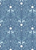 Lewis and Irene Fabrics A Winter's Moon Stag on Mid Blue with Pearl
