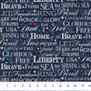 Northcott Stonehenge Stars and Stripes 13 Words Navy/Multi