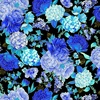 Timeless Treasures Escapade Floral Bouquet Black