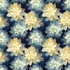 QT Fabrics Swan Song Lotus Flowers Navy