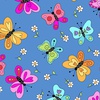 Andover Fabrics Flutter Big Butterflies Blue
