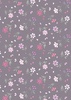 Lewis and Irene Fabrics Pressed Flowers Floral Affections Light Charcoal Grey