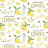 Henry Glass Fresh Picked Lemons Large Tossed Lemons and Words Yellow