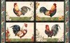 Wilmington Prints Garden Gate Roosters Block Panel