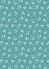 Lewis and Irene Fabrics A Winter's Moon Snowdrops Warm Aqua with Pearl