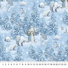 Northcott Father Christmas Scenic Blue