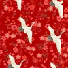 Andover Fabrics Hikari Cranes Red