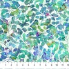 Northcott Dragonfly Dance Leaves White/Teal