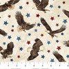 Northcott Stonehenge Stars and Stripes Soaring Eagles Cream