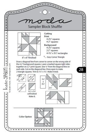 Moda Sampler Block Shuffle - Block 28