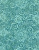 Wilmington Prints Oasis Batik Floral Swirls Aqua