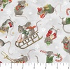 Northcott The Christmas Mouse  Toss Gray/Multi