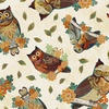 QT Fabrics Owl Arabesque Packed Owls Sand