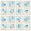 P&B Textiles Sea Whispers Panel Sea Life Blocks Multi