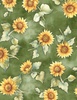 Wilmington Prints Sunspell Sunflowers Toss Green