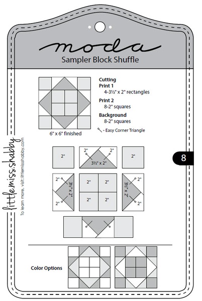 Moda Sampler Block Shuffle - Block 8