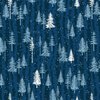 Clothworks Scandinavian Winter Boreal Forest Dark Blue