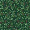 P&B Textiles Christmas Miniatures III Berry Branches Dark Green