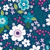 Benartex Seaside Garden Cottage Garden Cobalt