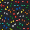 Robert Kaufman Fabrics Alphabetosaurus Footprints Black/Bright