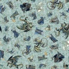 QT Fabrics Folklore Medieval Character Toss Dusty Aqua