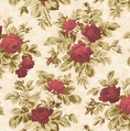 Wilmington Prints Crimson Majesty Floral Cream