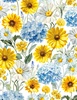Wilmington Prints Bees and Blooms Packed Flowers White