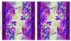 In The Beginning Fabrics Oriental Gardens Fan Border Stripe Purple
