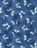 Wilmington Prints Blue Harmony Butterfly Toss Dark Blue